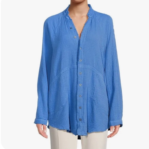 FREE PEOPLE SUMMER DAYDREAM BUTTON DOWN - Picture 5 of 6